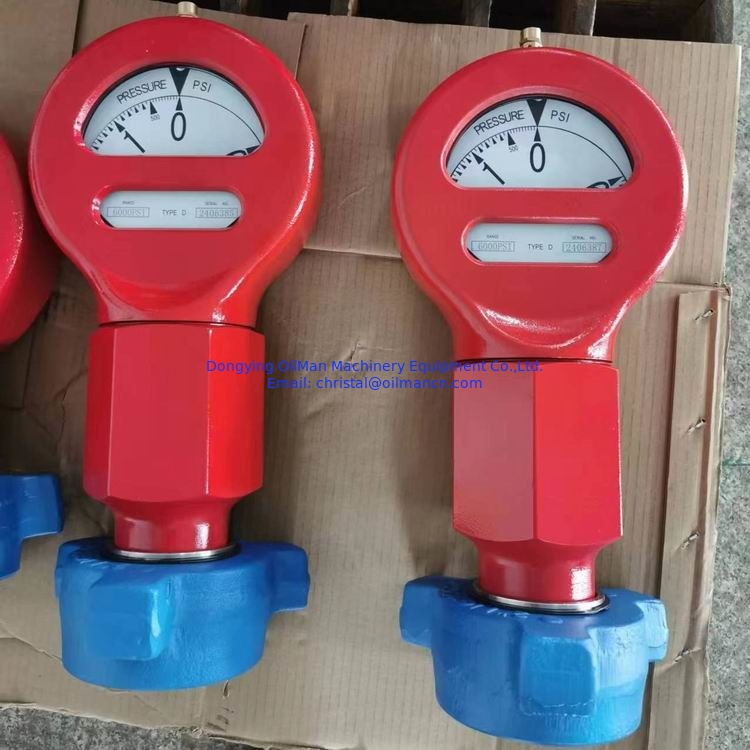 タイプD モデル7 マッドポンプ圧力計 2"LPT Fig.1502 男性接続 0-6000 psi